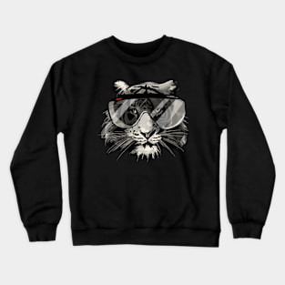 Thug Tiger With Swim Goggles animal art Crewneck Sweatshirt